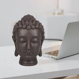 Zen'Light - Statuetta con testa di Buddha - Decorazione per Zen, meditazione e feng shui - Regalo per un'atmosfera rilassante e spirituale - Statuetta di Buddha - Altezza: 20 cm - Colore: verde/marrone Statue e sculture Naty Shop