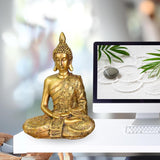 Zen'Light - Statuetta con testa di Buddha Sanci - Decorazione per Zen, meditazione e feng shui - Regalo per un'atmosfera rilassante e spirituale - Statua di Buddha - Altezza: 18 cm - Colore: oro Statue e sculture Naty Shop