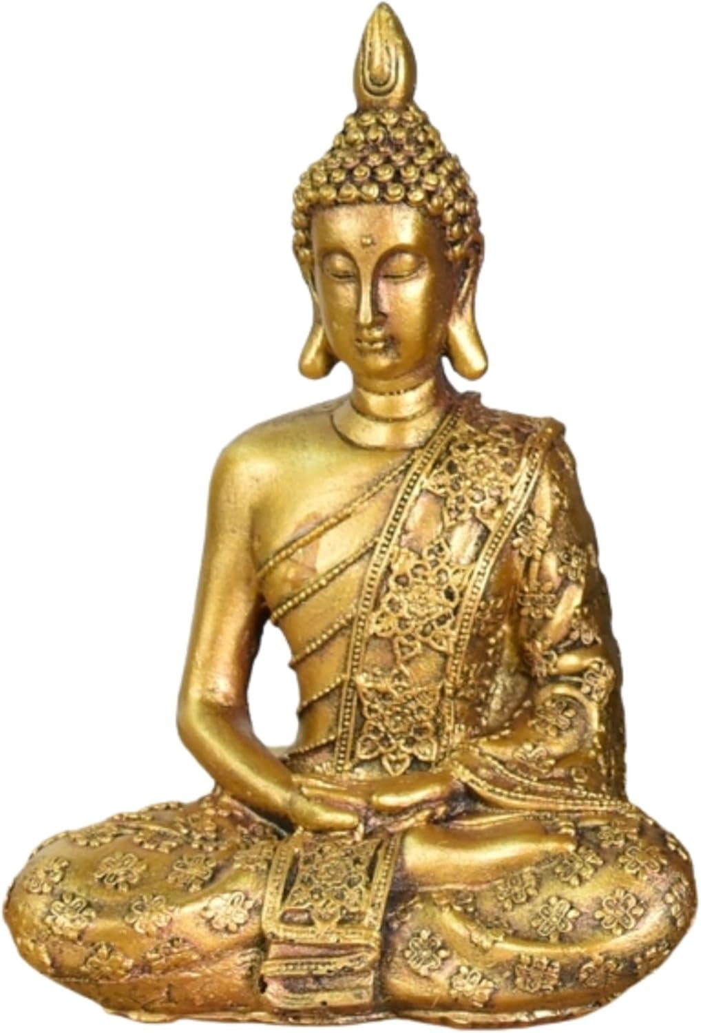 Zen'Light - Statuetta testa di Buddha Sanci - Decorazione per Zen, meditazione e feng shui - Regalo per un'atmosfera rilassante e spirituale - Statua di Buddha - Altezza: 18 cm - Colore: oro Statuette e sculture Naty Shop Titolo predefinito