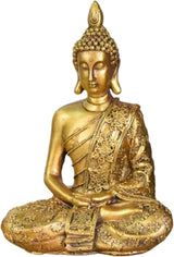 Zen'Light - Statuetta testa di Buddha Sanci - Decorazione per Zen, meditazione e feng shui - Regalo per un'atmosfera rilassante e spirituale - Statua di Buddha - Altezza: 18 cm - Colore: oro Statuette e sculture Naty Shop Titolo predefinito