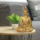Zen'Light - Statuetta con testa di Buddha Sanci - Decorazione per Zen, meditazione e feng shui - Regalo per un'atmosfera rilassante e spirituale - Statua di Buddha - Altezza: 18 cm - Colore: oro Statue e sculture Naty Shop