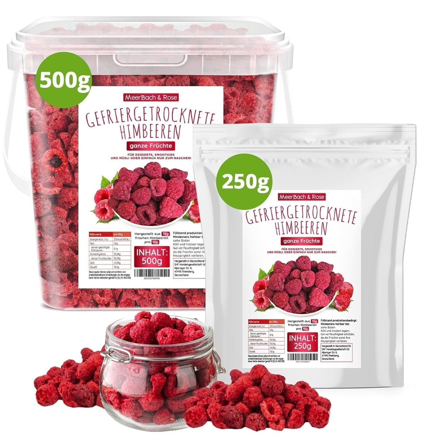 Lamponi liofilizzati, NO prodotti cinesi, 500g frutta intera liofilizzata, senza additivi, fruttato, made in Germany Prodotti secchi Naty Shop